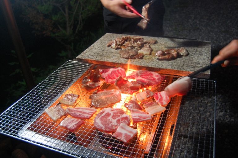 대리석에 구워먹는 바베큐 ~